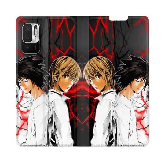 Housse Cuir Portefeuille Pour Redmi Note 10 5G Manga Death Note Duo