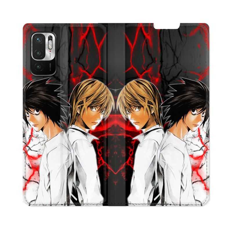 Housse Cuir Portefeuille Pour Redmi Note 10 5G Manga Death Note Duo