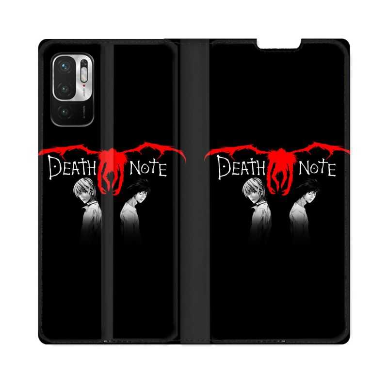 Housse Cuir Portefeuille Pour Redmi Note 10 5G Manga Death Note Noir