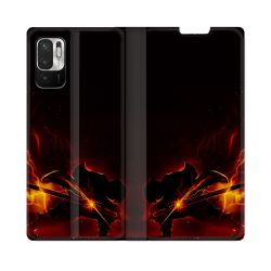 Housse Cuir Portefeuille Pour Redmi Note 10 5G Manga Demon Slayer Electric