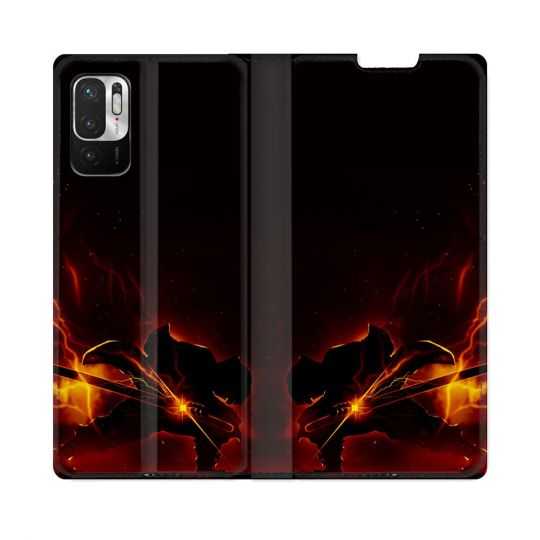 Housse Cuir Portefeuille Pour Redmi Note 10 5G Manga Demon Slayer Electric
