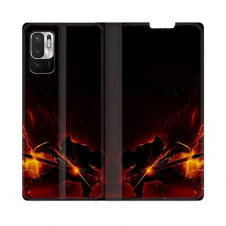 Housse Cuir Portefeuille Pour Redmi Note 10 5G Manga Demon Slayer Electric