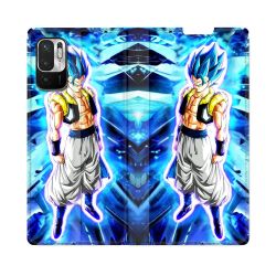 Housse Cuir Portefeuille Pour Redmi Note 10 5G Manga Dragon Ball Gogeta Lumiere