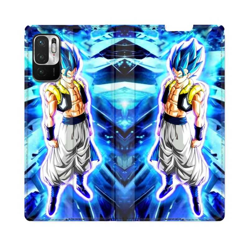 Housse Cuir Portefeuille Pour Redmi Note 10 5G Manga Dragon Ball Gogeta Lumiere