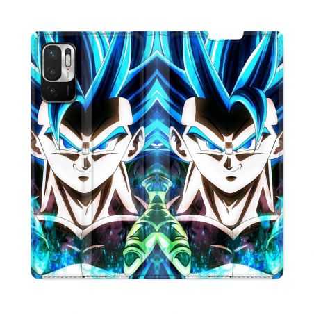 Housse Cuir Portefeuille Pour Redmi Note 10 5G Manga Dragon Ball Gogeta Visage