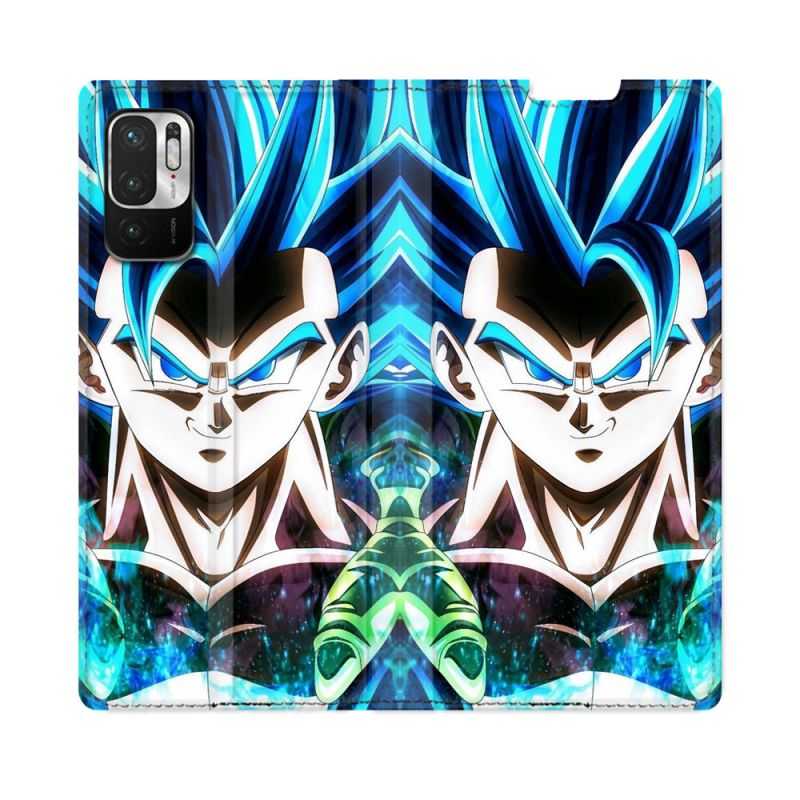 Housse Cuir Portefeuille Pour Redmi Note 10 5G Manga Dragon Ball Gogeta Visage