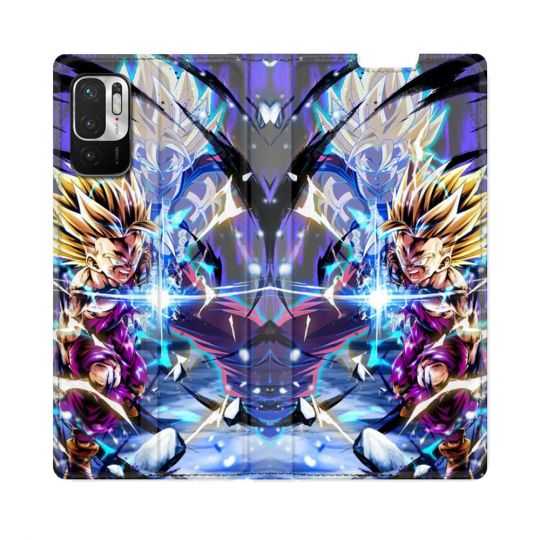 Housse Cuir Portefeuille Pour Redmi Note 10 5G Manga Dragon Ball Sangohan Duo