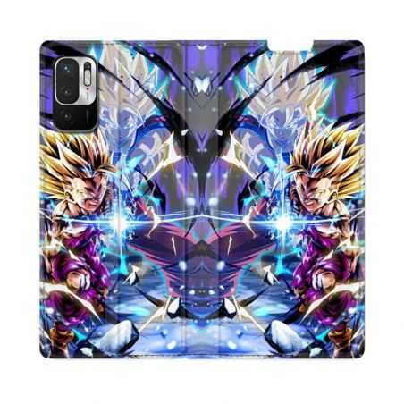 Housse Cuir Portefeuille Pour Redmi Note 10 5G Manga Dragon Ball Sangohan Duo