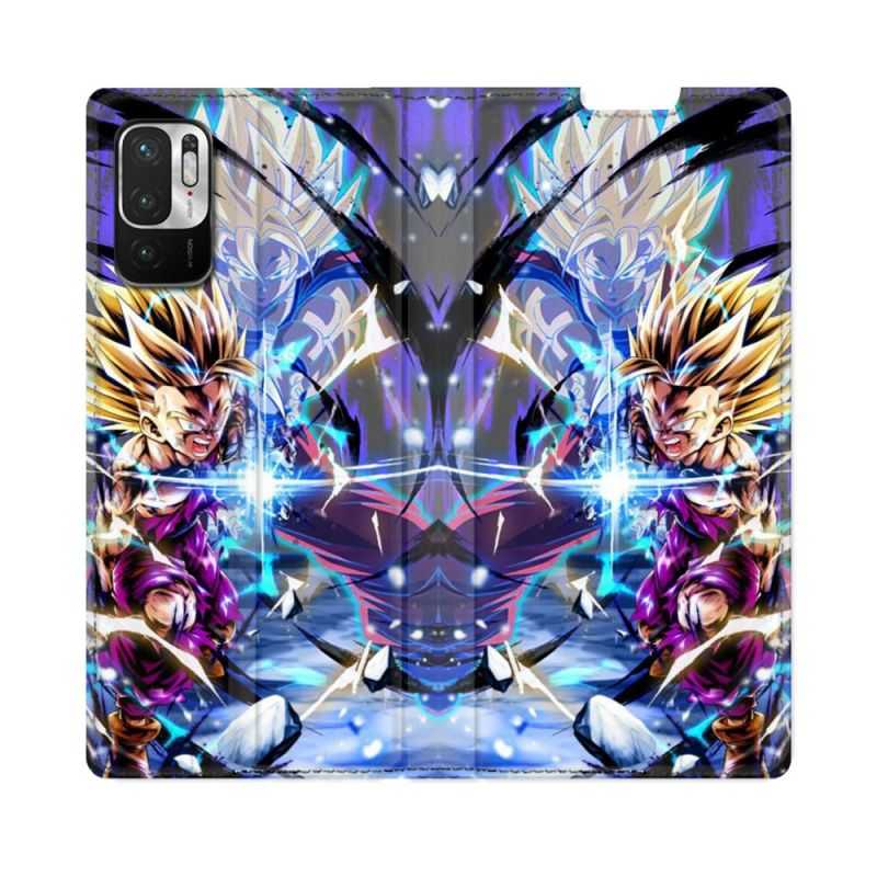 Housse Cuir Portefeuille Pour Redmi Note 10 5G Manga Dragon Ball Sangohan Duo