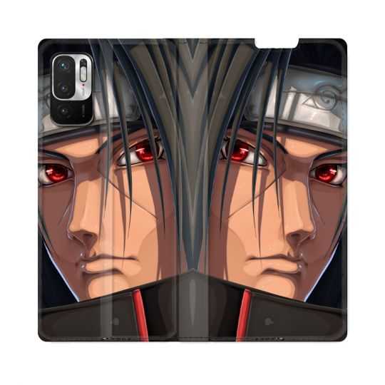 Housse Cuir Portefeuille Pour Redmi Note 10 5G Manga Naruto Itachi Visage