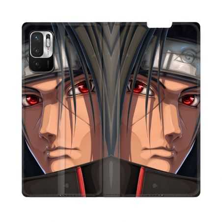Housse Cuir Portefeuille Pour Redmi Note 10 5G Manga Naruto Itachi Visage