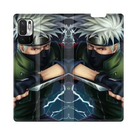 Housse Cuir Portefeuille Pour Redmi Note 10 5G Manga Naruto Kakashi
