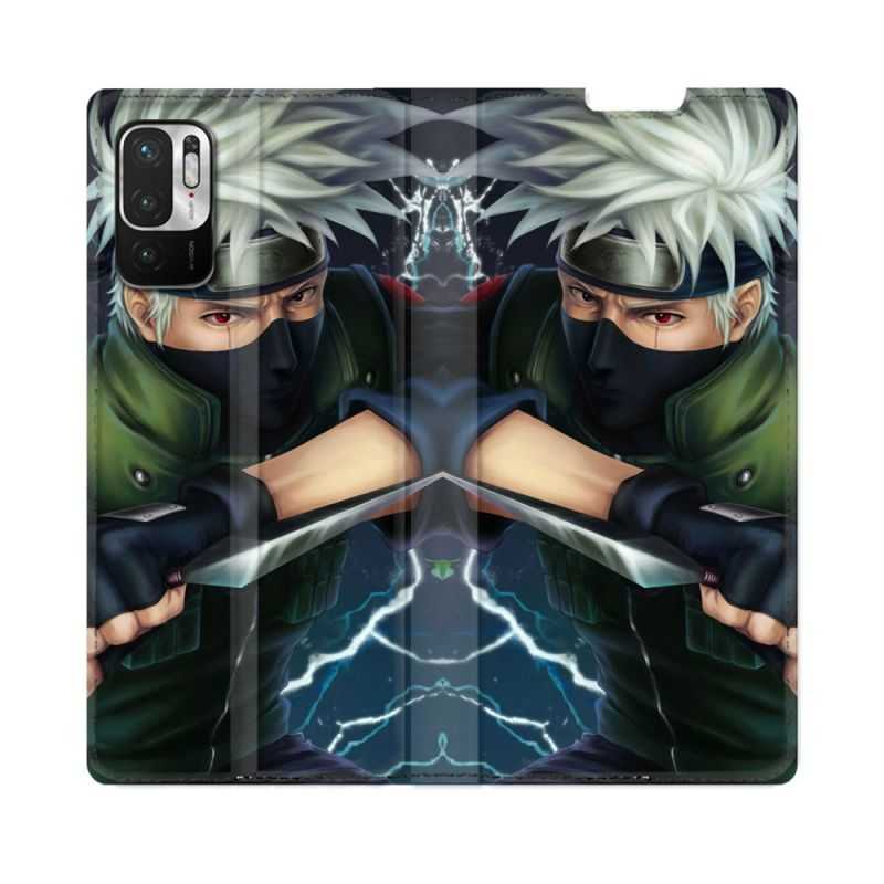 Housse Cuir Portefeuille Pour Redmi Note 10 5G Manga Naruto Kakashi