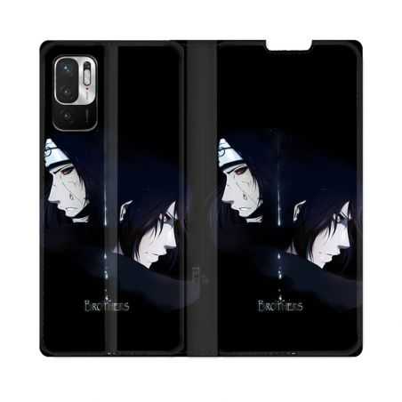 Housse Cuir Portefeuille Pour Redmi Note 10 5G Manga Naruto Sasuke Itachi