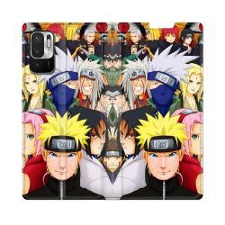 Housse Cuir Portefeuille Pour Redmi Note 10 5G Manga Naruto Team
