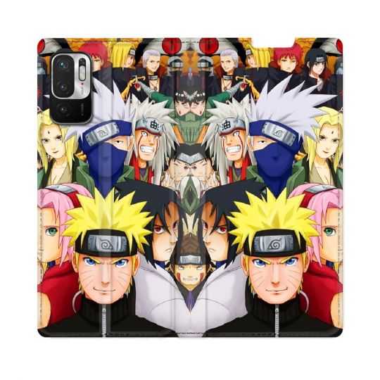 Housse Cuir Portefeuille Pour Redmi Note 10 5G Manga Naruto Team