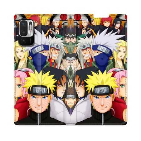 Housse Cuir Portefeuille Pour Redmi Note 10 5G Manga Naruto Team