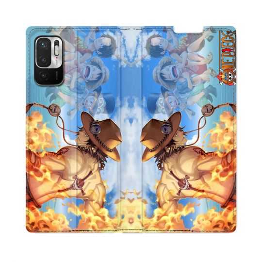Housse Cuir Portefeuille Pour Redmi Note 10 5G Manga One Piece Ace Color
