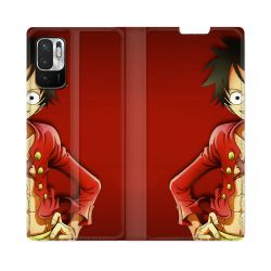 Housse Cuir Portefeuille Pour Redmi Note 10 5G Manga One Piece Luffy
