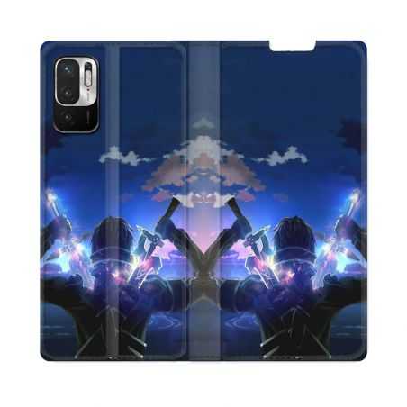 Housse Cuir Portefeuille Pour Redmi Note 10 5G Manga SAO sword Art Online Epee