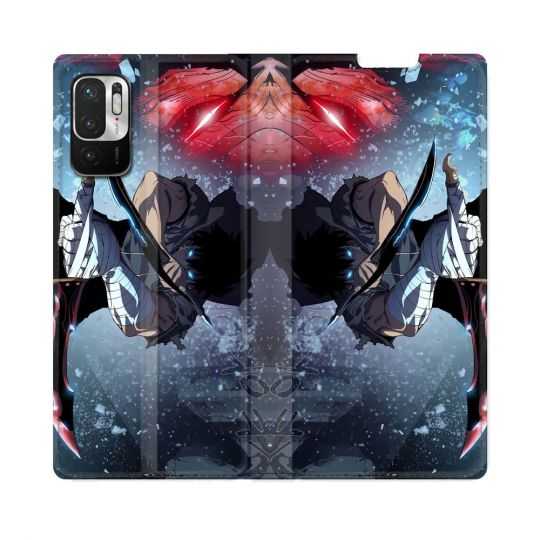 Housse Cuir Portefeuille Pour Redmi Note 10 5G Manga Solo Leveling Sung Epee