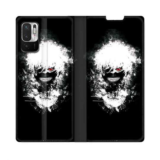 Housse Cuir Portefeuille Pour Redmi Note 10 5G Manga Tokyo Ghoul Kaneki Tag