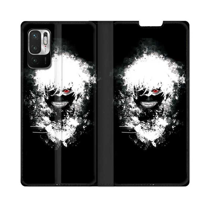 Housse Cuir Portefeuille Pour Redmi Note 10 5G Manga Tokyo Ghoul Kaneki Tag