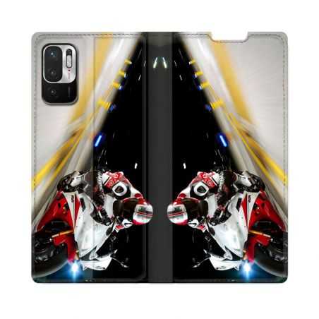 Housse Cuir Portefeuille Pour Redmi Note 10 5G Moto Course GP R6