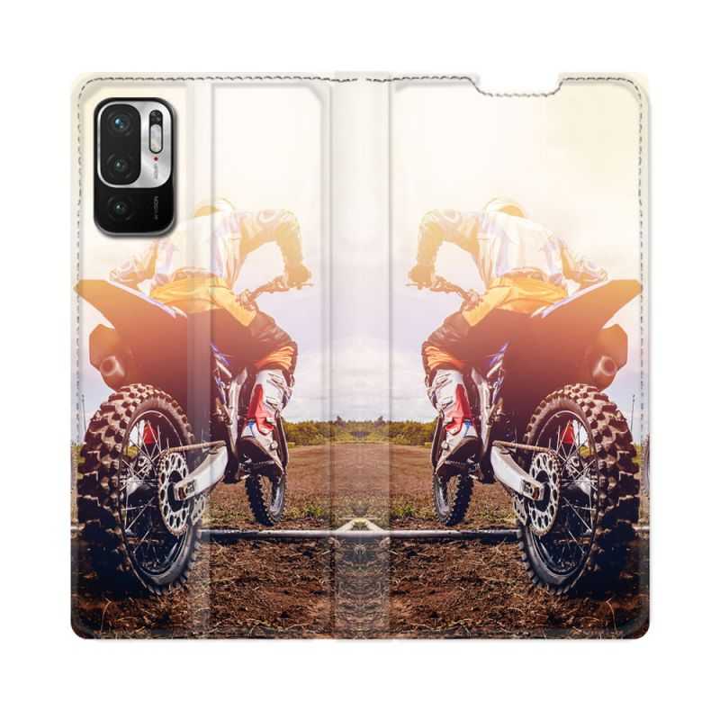 Housse Cuir Portefeuille Pour Redmi Note 10 5G Moto Cross Soleil