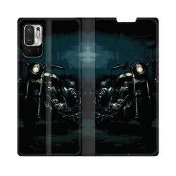 Housse Cuir Portefeuille Pour Redmi Note 10 5G Moto Harley Vintage