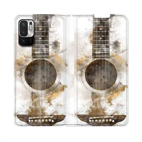 Housse Cuir Portefeuille Pour Redmi Note 10 5G Musique Guitare Tag