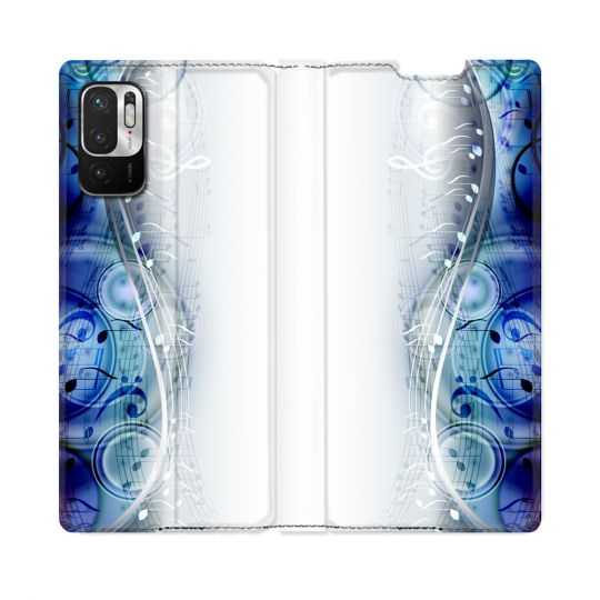 Housse Cuir Portefeuille Pour Redmi Note 10 5G Musique Partition Vague
