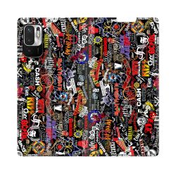 Housse Cuir Portefeuille Pour Redmi Note 10 5G Musique Rock Groupe