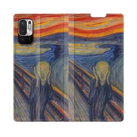 Housse Cuir Portefeuille Pour Redmi Note 10 5G Peinture Le Cri