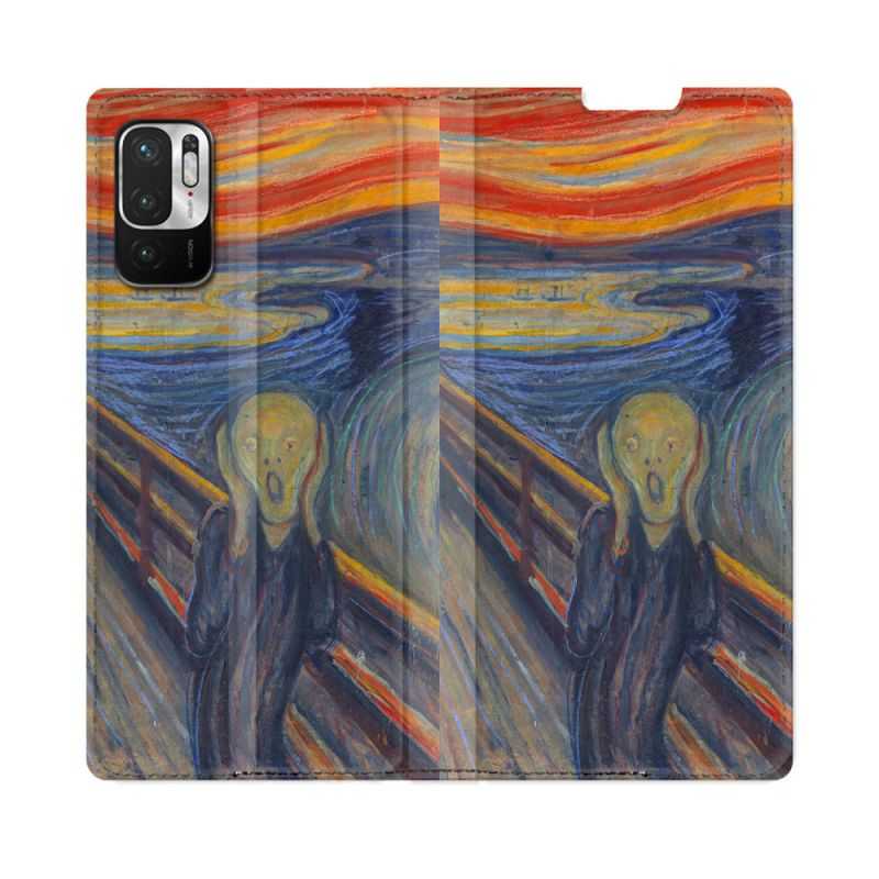 Housse Cuir Portefeuille Pour Redmi Note 10 5G Peinture Le Cri