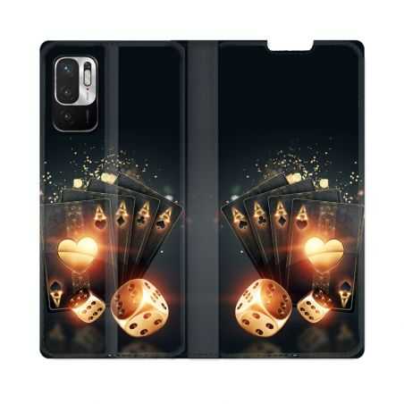 Housse Cuir Portefeuille Pour Redmi Note 10 5G Poker Des