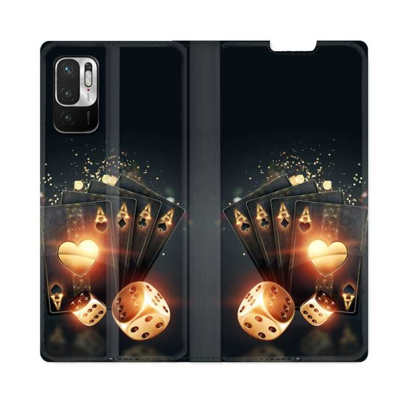 Housse Cuir Portefeuille Pour Redmi Note 10 5G Poker Des