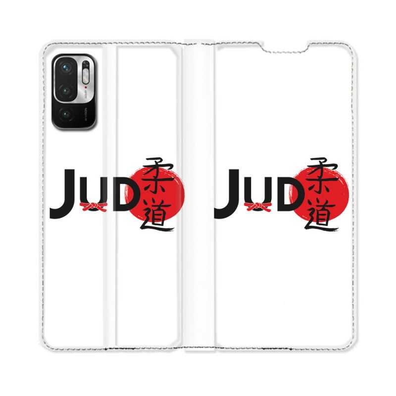 Housse Cuir Portefeuille Pour Redmi Note 10 5G Sport Judo Logo