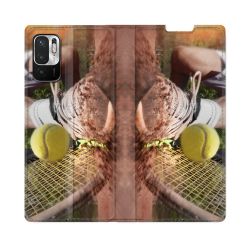 Housse Cuir Portefeuille Pour Redmi Note 10 5G Sport Tennis Glissade