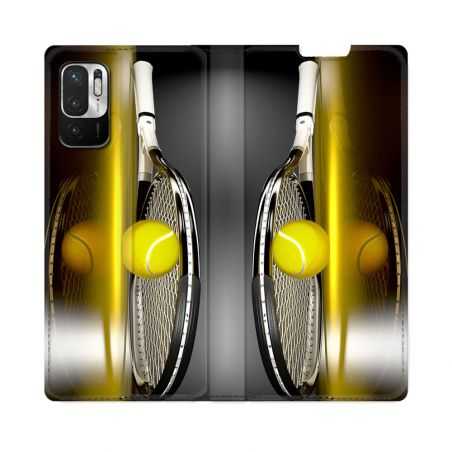 Housse Cuir Portefeuille Pour Redmi Note 10 5G Sport Tennis Reflet