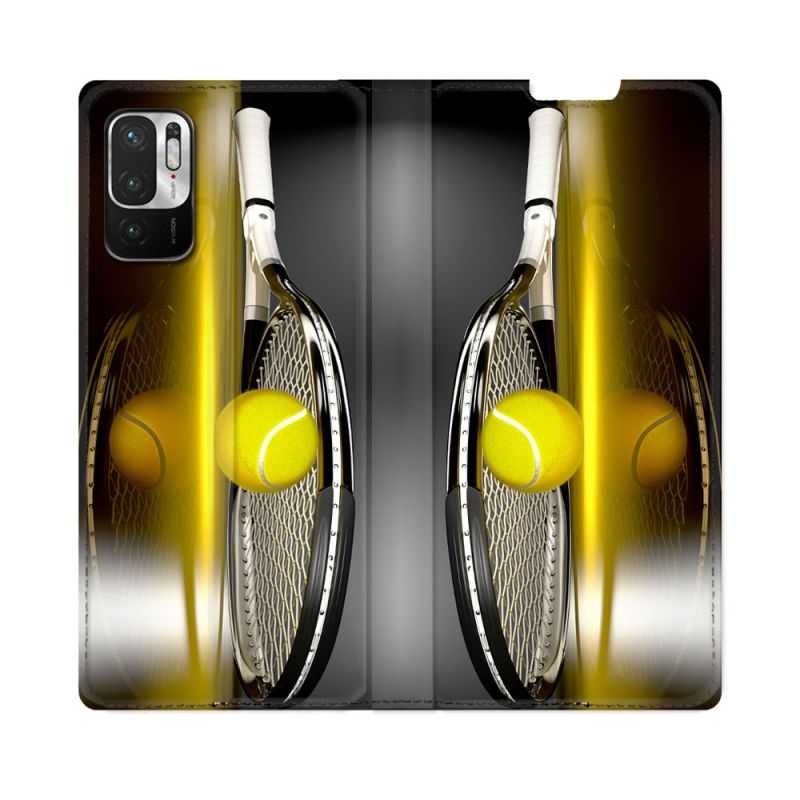 Housse Cuir Portefeuille Pour Redmi Note 10 5G Sport Tennis Reflet