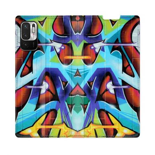 Housse Cuir Portefeuille Pour Redmi Note 10 5G Street Art Graf Color