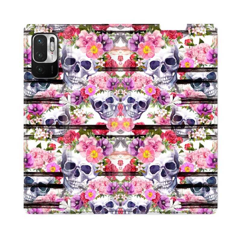 Housse Cuir Portefeuille Pour Redmi Note 10 5G Tete de Mort Pattern