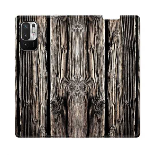 Housse Cuir Portefeuille Pour Redmi Note 10 5G Texture Bois