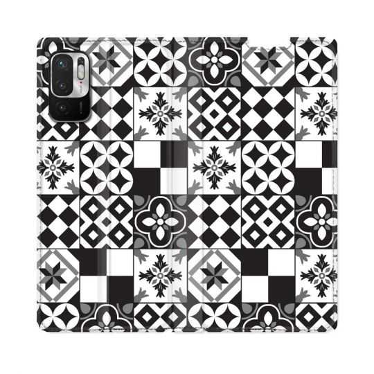 Housse Cuir Portefeuille Pour Redmi Note 10 5G Texture Carreau Ciment Noir