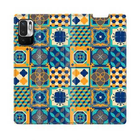 Housse Cuir Portefeuille Pour Redmi Note 10 5G Texture Carreau Ciment Orange