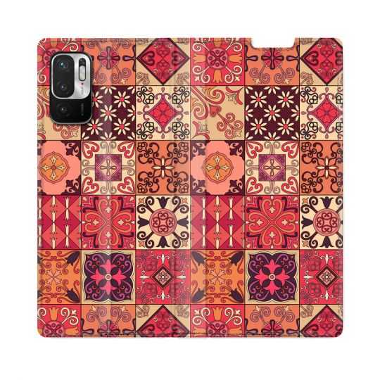 Housse Cuir Portefeuille Pour Redmi Note 10 5G Texture Carreau Ciment Rouge