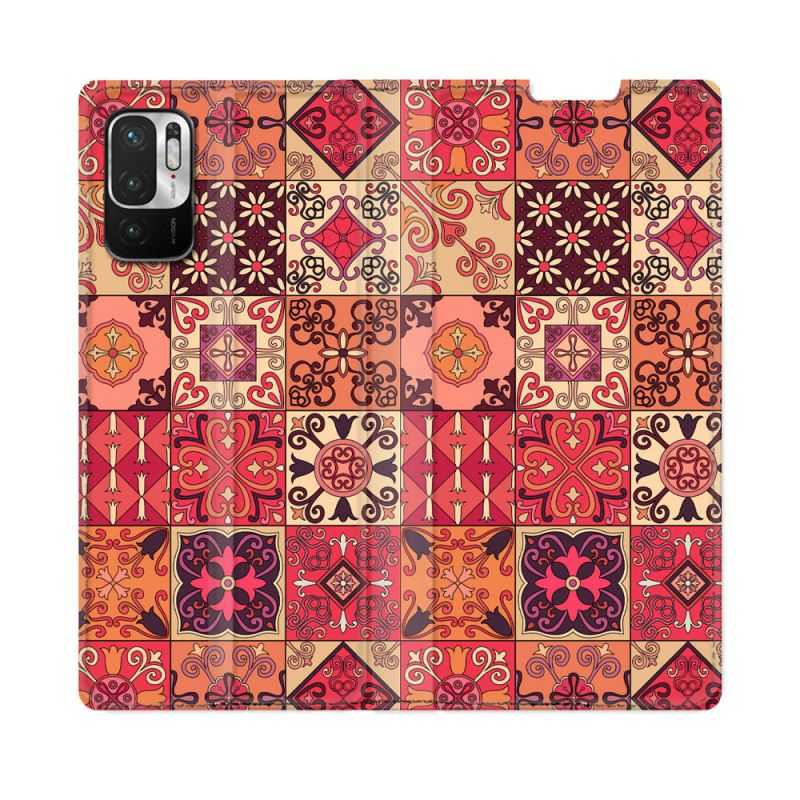 Housse Cuir Portefeuille Pour Redmi Note 10 5G Texture Carreau Ciment Rouge