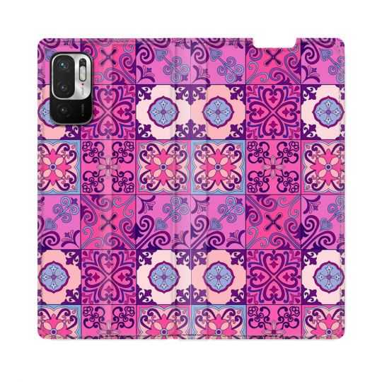 Housse Cuir Portefeuille Pour Redmi Note 10 5G Texture Carreau Ciment Violet