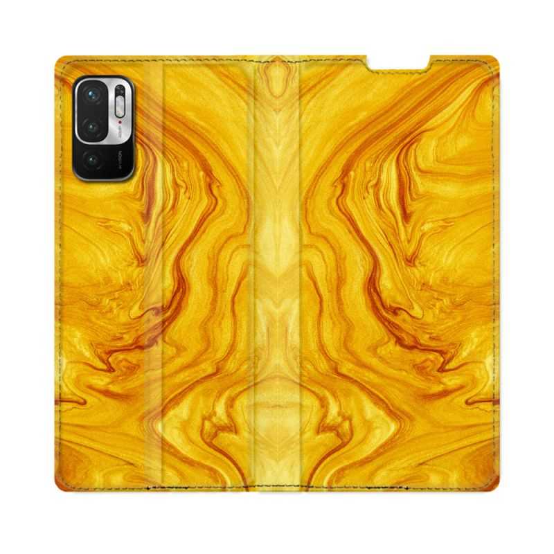 Housse Cuir Portefeuille Pour Redmi Note 10 5G Texture Marbre Jaune